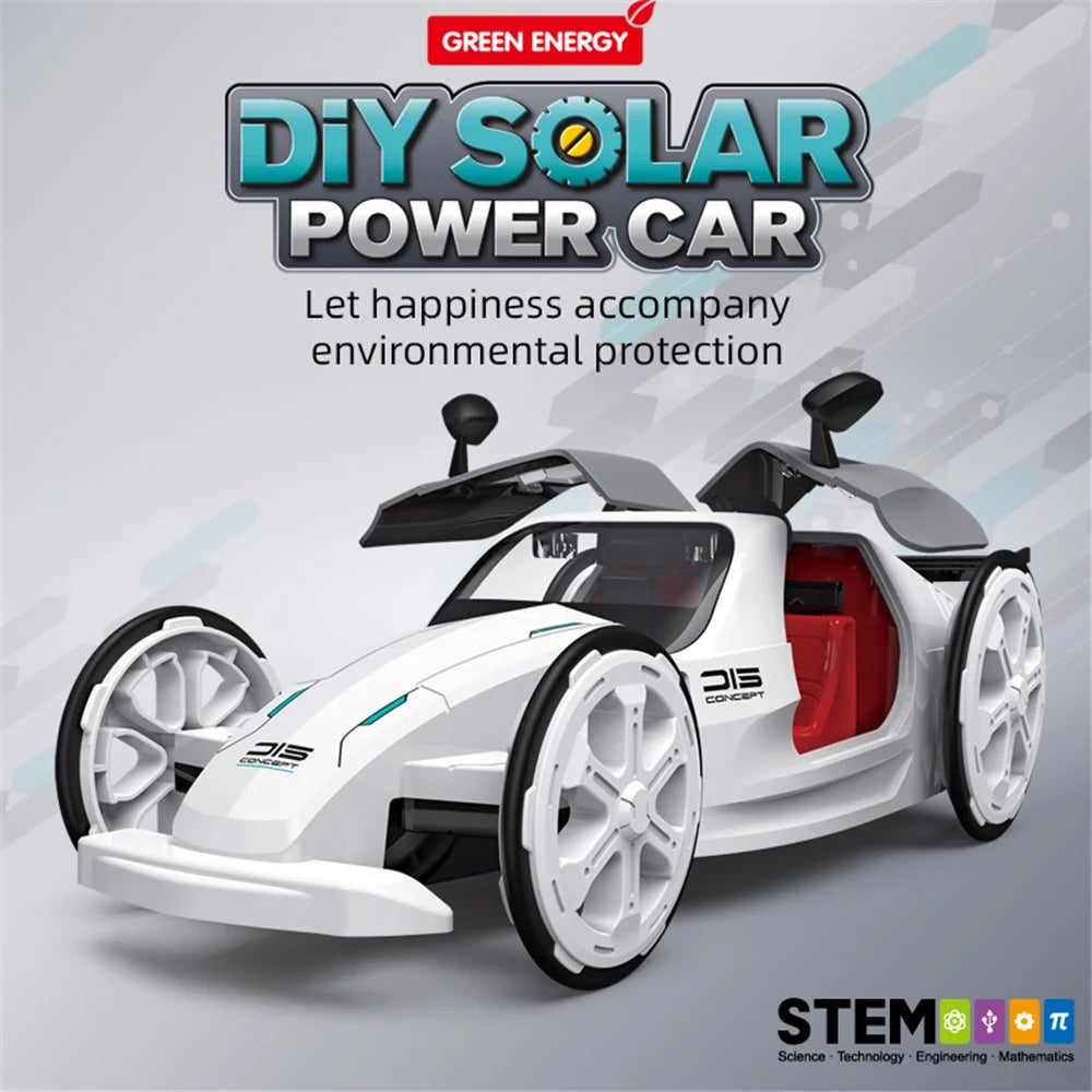 DIY015 DIY Solar Power Car STEM Education Four Wheel Model Car Toy for Kids - 2