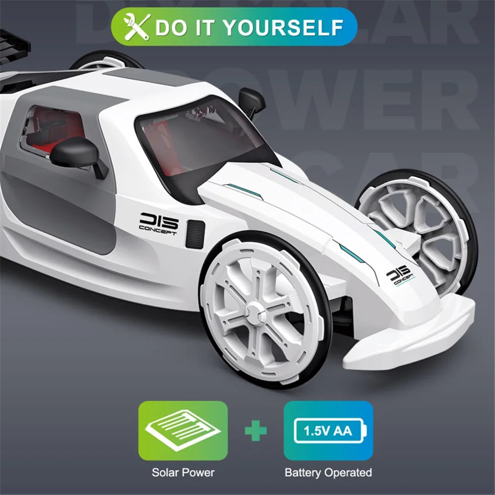 DIY015 DIY Solar Power Car STEM Education Four Wheel Model Car Toy for Kids - 3