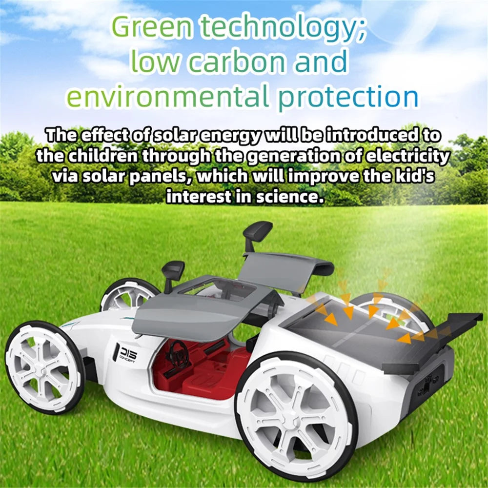 DIY015 DIY Solar Power Car STEM Education Four Wheel Model Car Toy for Kids - 5