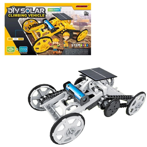 DIY008 Solar Power Climbing Vehicle STEM Educational Toy Building Block Model Vehicle for Kids - White - 1