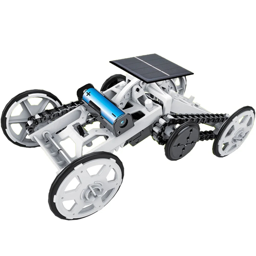DIY008 Solar Power Climbing Vehicle STEM Educational Toy Building Block Model Vehicle for Kids - White - 2