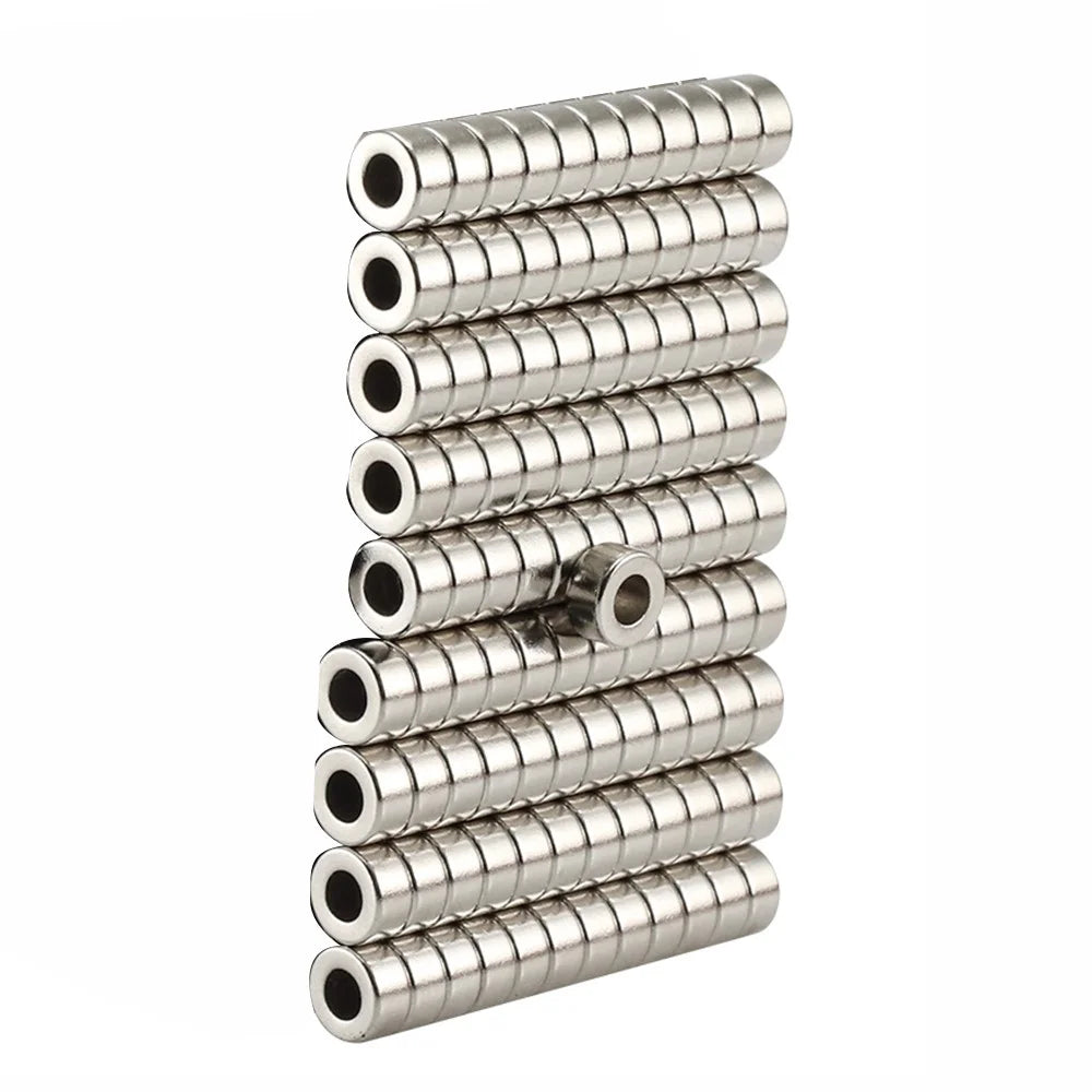 100Pcs/Set 6 x 3mm Round Shape Hole NdFeB Magnet for Industrial Equipment and DIY Projects - 1