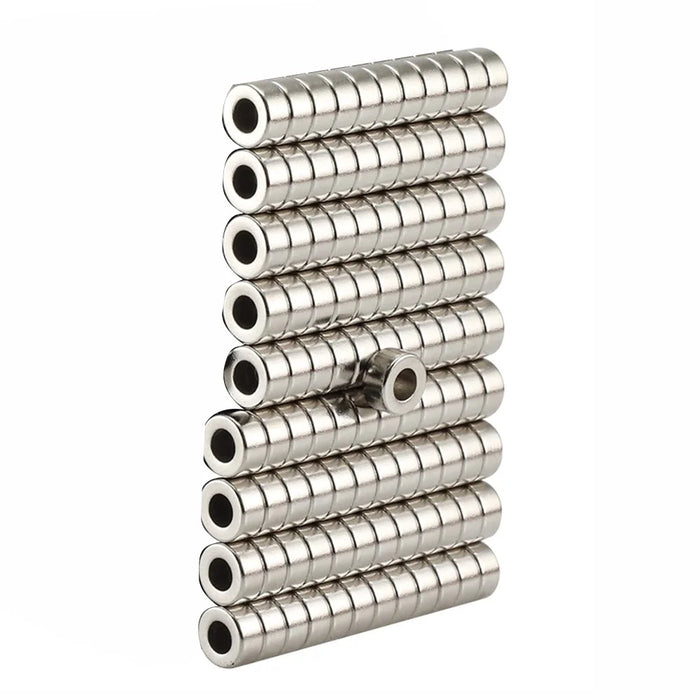 100Pcs/Set 6 x 3mm Round Shape Hole NdFeB Magnet for Industrial Equipment and DIY Projects - 1