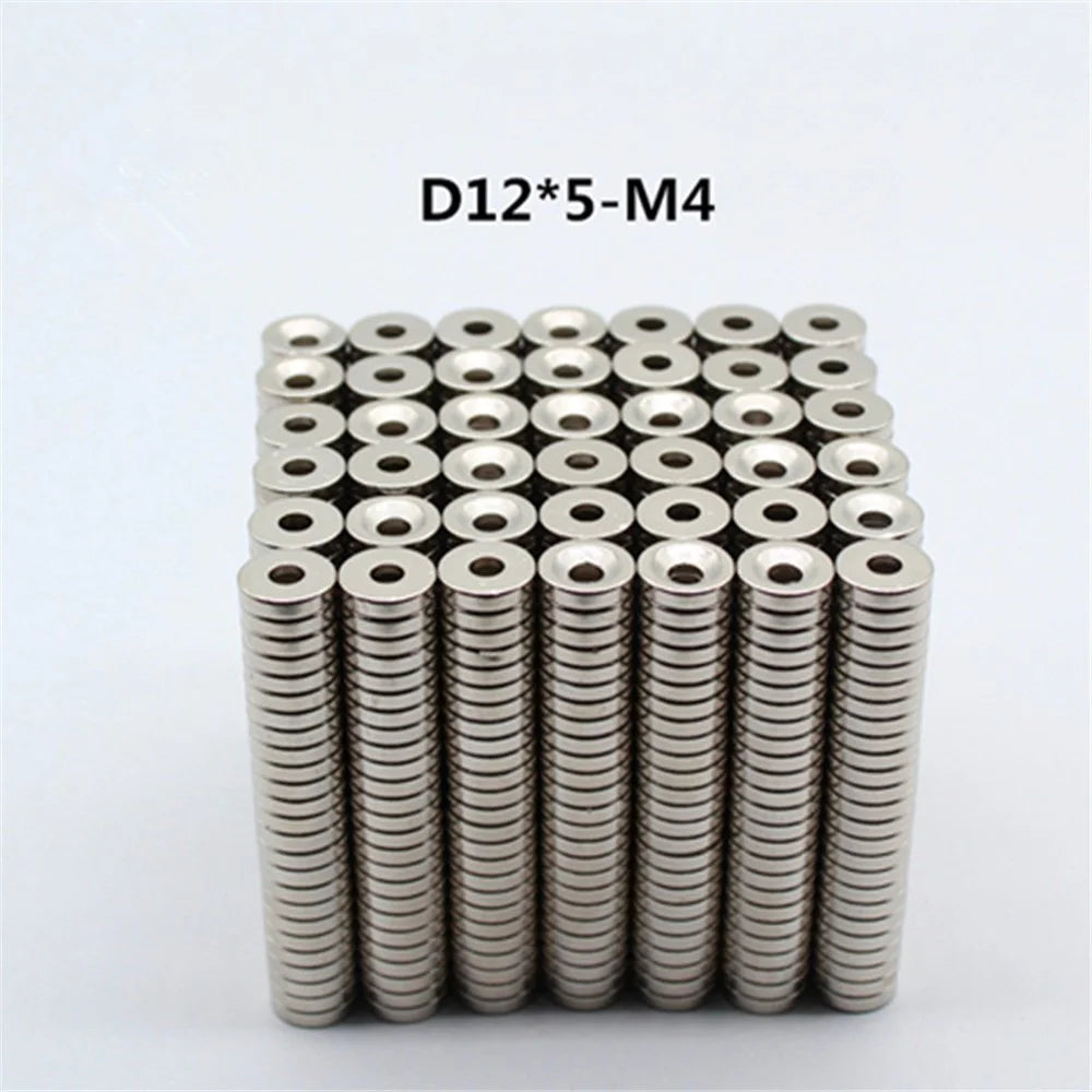 100Pcs/Set 12 x 5mm Powerful Round Shape Hole NdFeB Magnet - 6
