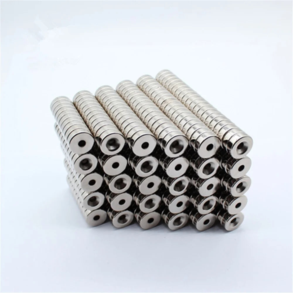 100Pcs/Set 12 x 5mm Powerful Round Shape Hole NdFeB Magnet - 7