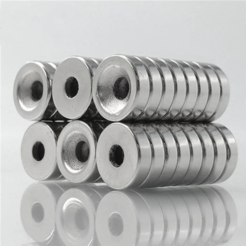 50Pcs/Set 12 x 4mm Industrial Equipment and DIY Projects Strong Suction Round Shape Hole NdFeB Magnet - 1