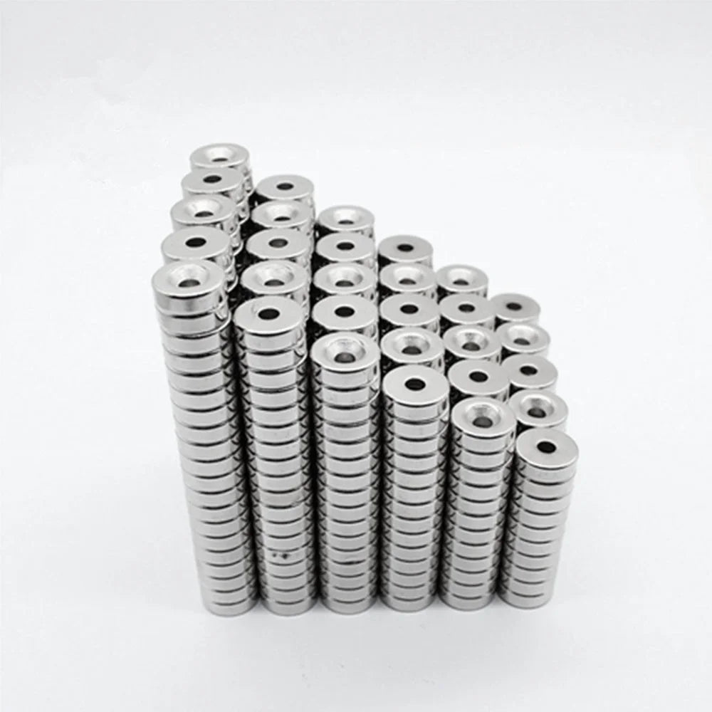 50Pcs/Set 12 x 4mm Industrial Equipment and DIY Projects Strong Suction Round Shape Hole NdFeB Magnet - 3