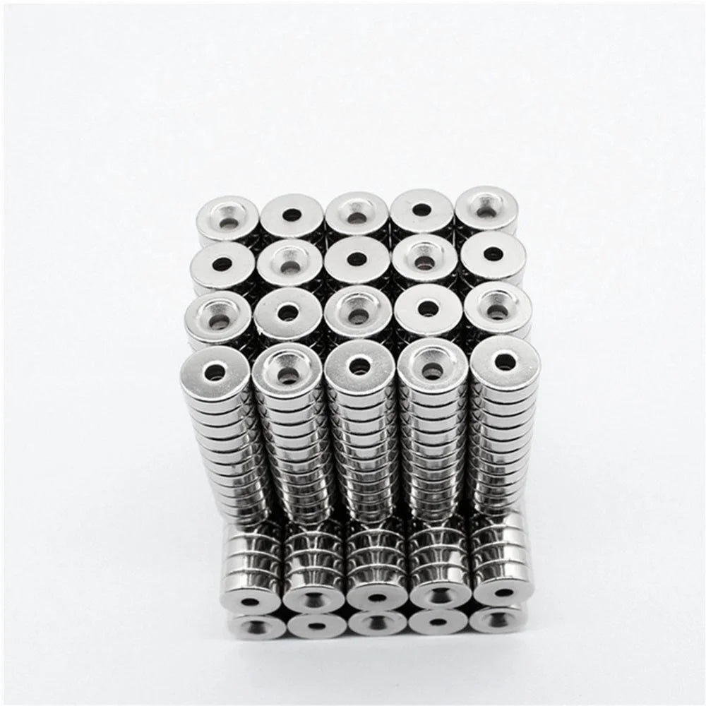 50Pcs/Set 12 x 4mm Industrial Equipment and DIY Projects Strong Suction Round Shape Hole NdFeB Magnet - 5