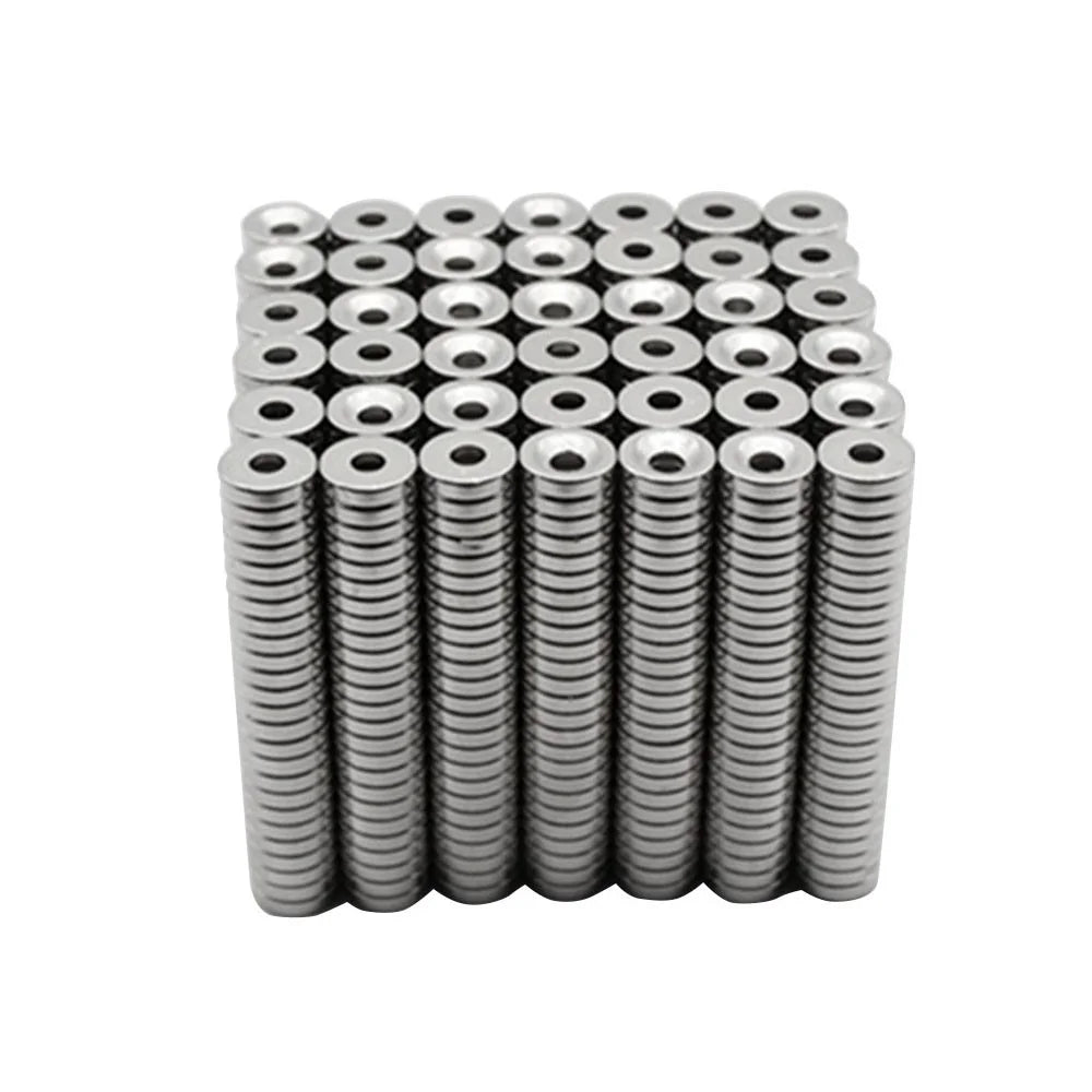 50Pcs/Set 12 x 4mm Industrial Equipment and DIY Projects Strong Suction Round Shape Hole NdFeB Magnet - 7