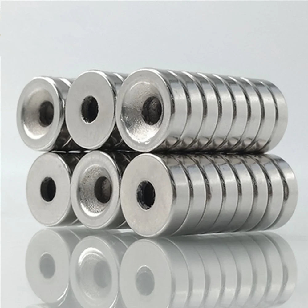 100Pcs/Set 12 x 4mm Industrial Equipment and DIY Projects Powerful Suction Round Shape Hole NdFeB Magnet - 7