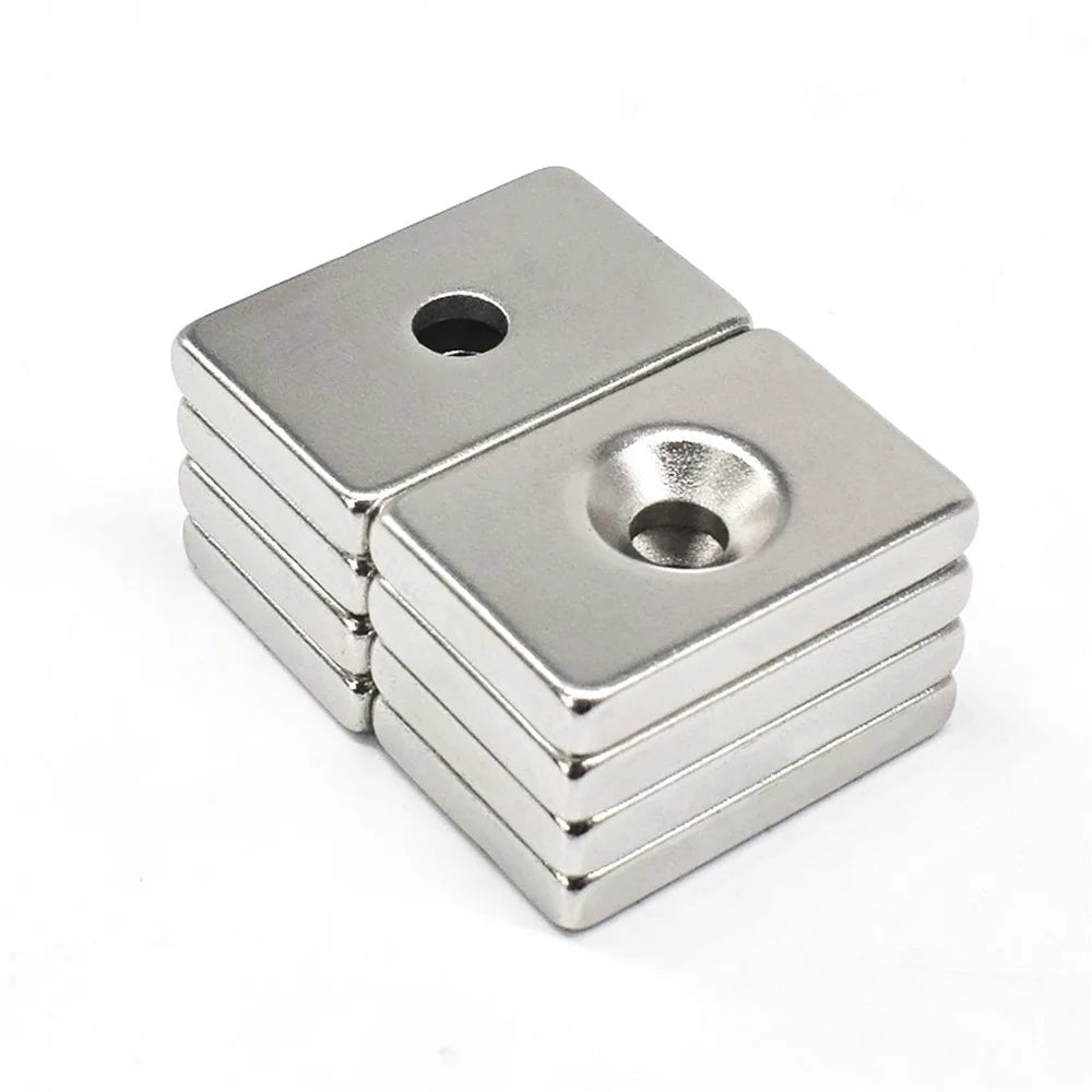 10Pcs/Pack 30*20*5mm Rectangular Magnet Super Strong NdFeB Magnet with Hole - 1