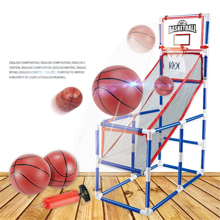DIY Assembly Basketball Hoop Indoor Outdoor Children Boys Basketball Shooting Sport Toy Set with Air Pump 2 Balls - 3