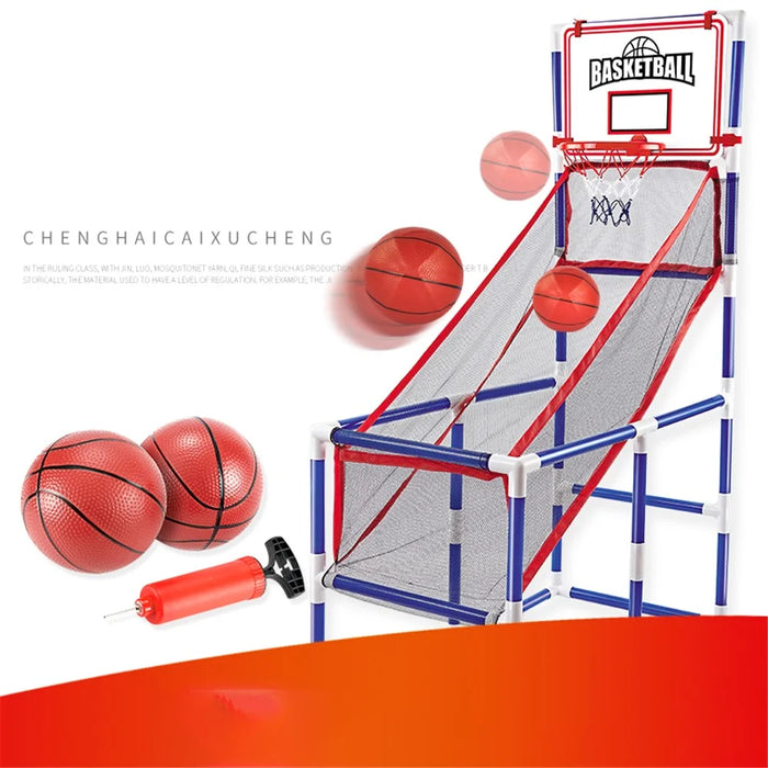 DIY Assembly Basketball Hoop Indoor Outdoor Children Boys Basketball Shooting Sport Toy Set with Air Pump 2 Balls - 4
