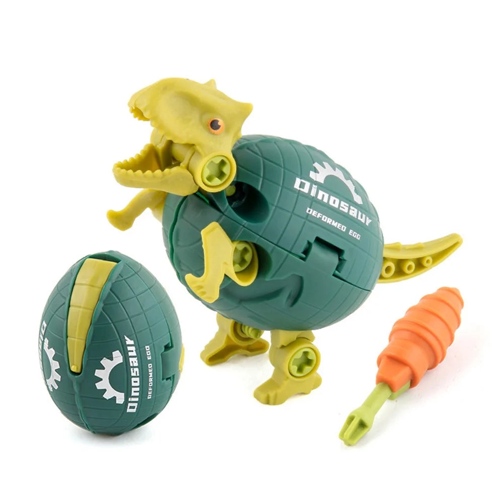 JJ878 Kids DIY Screwing Assemble Deformation Dinosaur Egg Model Toy Creative Educational Toy - Torosaurus - 1