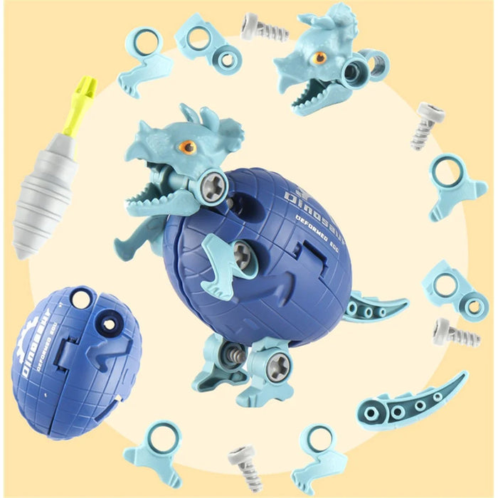 JJ878 Kids DIY Screwing Assemble Deformation Dinosaur Egg Model Toy Creative Educational Toy - Torosaurus - 2