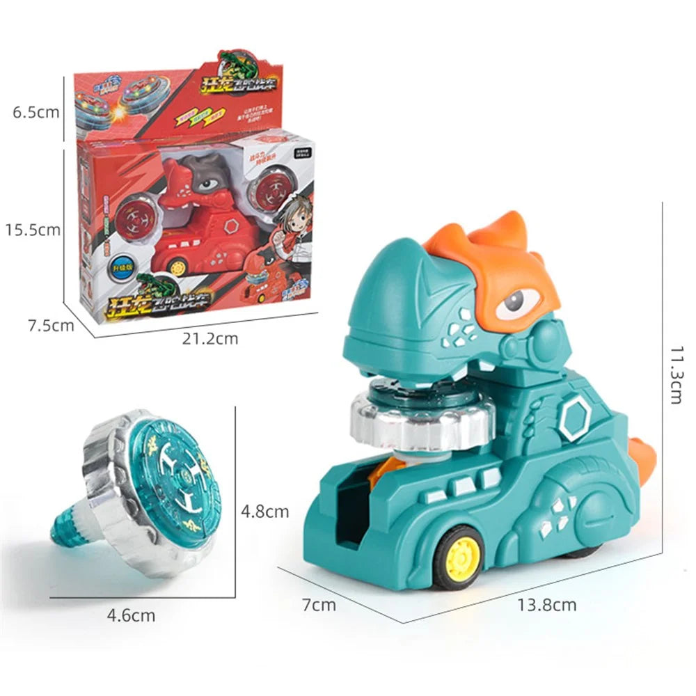 SJL5801 Multi-function Inertial Gyro Truck Toddler Toy Alloy Dinosaur Car Educational Toy with Lights for Kids - Cyan - 2