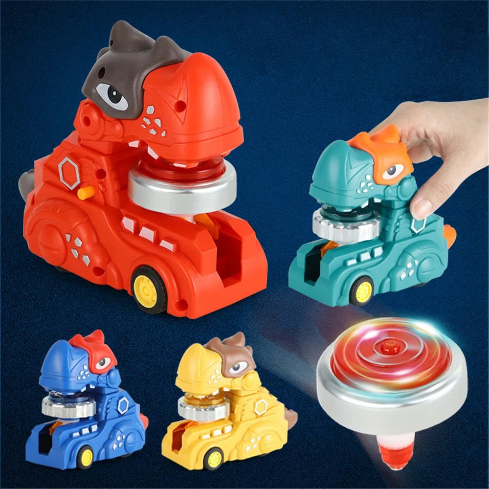 SJL5801 Multi-function Inertial Gyro Truck Toddler Toy Alloy Dinosaur Car Educational Toy with Lights for Kids - Cyan - 7