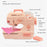 7981 Children Pretend Play Sewing Machine Toy Mini Appliance Electric Sewing Machine Toy with Folding Handle/Lights - Pink - 5