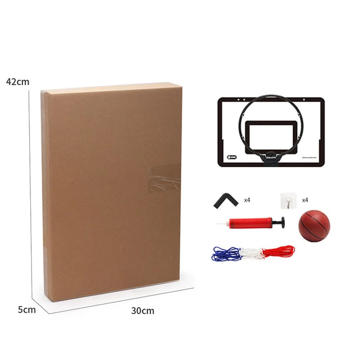 Punch-Free Plastic Basketball Hoop Set Basketball Hanger Mount Game for Kids Children Adults - Yellow - 3