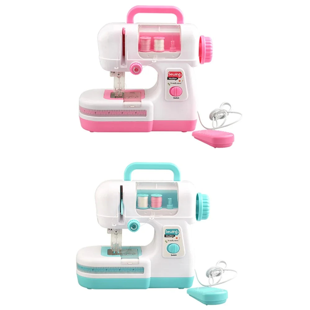 863 Mini Kid's Sewing Machine Educational Interesting Toy Portable Electric DIY Sewing Machine Small Multi-function Mending Machine for Children - Green - 5