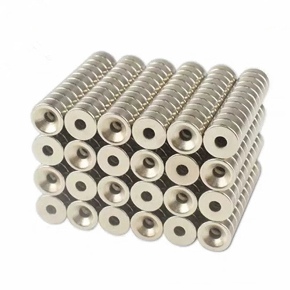 50PCS/Set 8mmx3mm NdFeB Strong Rare Earth Magnets Powerful Magnetics Round Base with Center Hole - 1