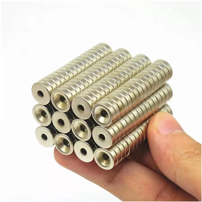 100PCS/Set 8mmx3mm Round Magnets Heavy Duty Powerful NdFeB Hole Magnets for Fridge, Crafts, Office, Tool Storage - 2