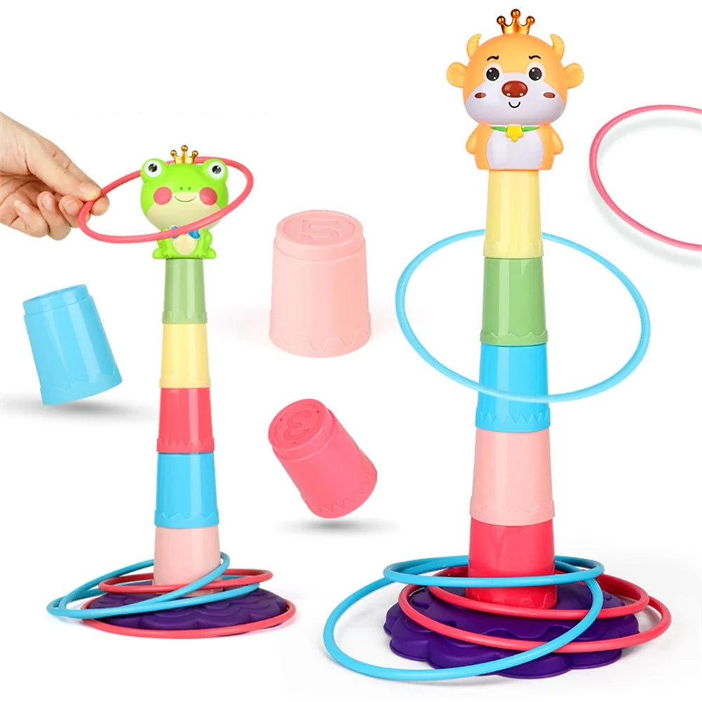 3613/3614 Ring Toss Game Toys for Children Adults Outdoor Indoor Games Combo Set Decompression Educational Tabletop Toys - Sika Deer - 2
