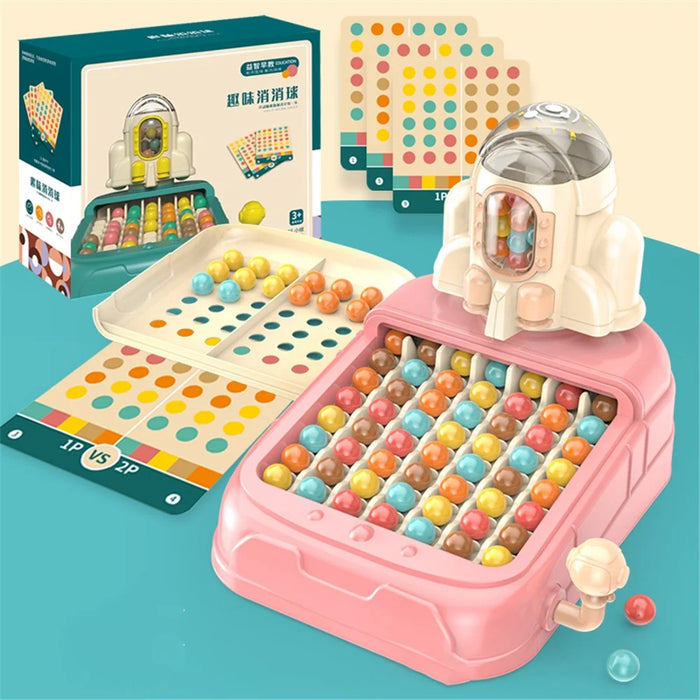 619-15 Rocket Rainbow Matching Board Game Attention Training Tabletop Educational Toys for Children - Pink - 1