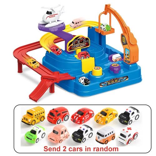 6730 Racing Rail Car Model Racing Educational Toys Children Track Car Sliding Adventure Game Interactive Toy - 1