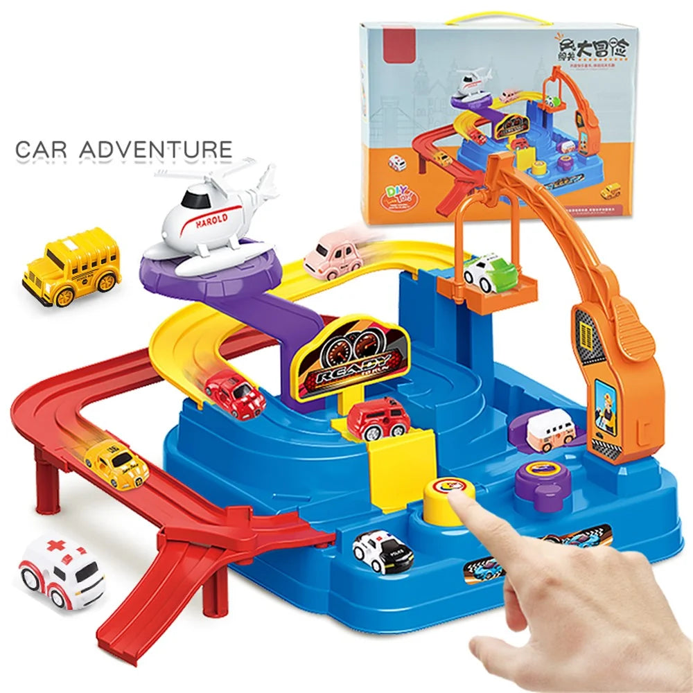 6730 Racing Rail Car Model Racing Educational Toys Children Track Car Sliding Adventure Game Interactive Toy - 2