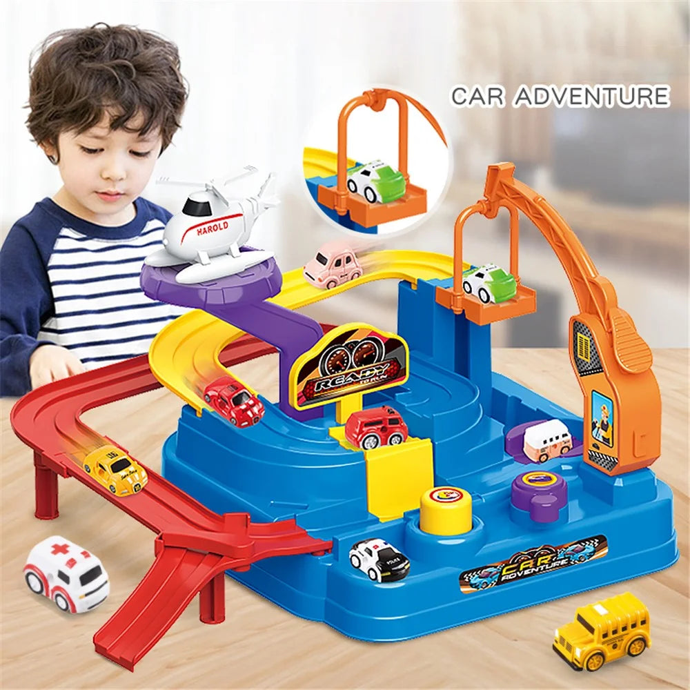6730 Racing Rail Car Model Racing Educational Toys Children Track Car Sliding Adventure Game Interactive Toy - 3