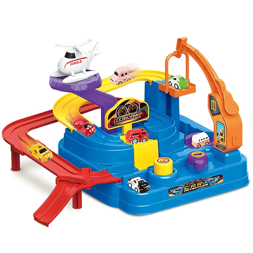 6730 Racing Rail Car Model Racing Educational Toys Children Track Car Sliding Adventure Game Interactive Toy - 4