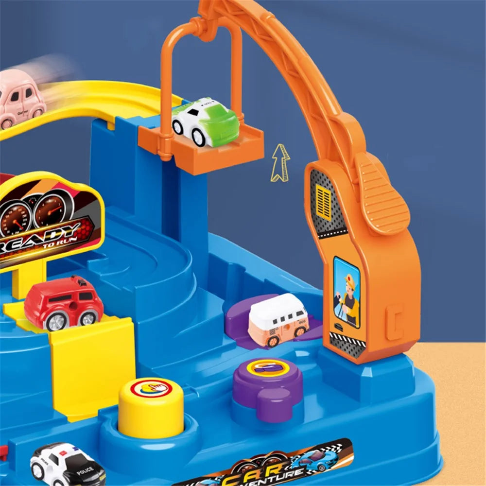 6730 Racing Rail Car Model Racing Educational Toys Children Track Car Sliding Adventure Game Interactive Toy - 6