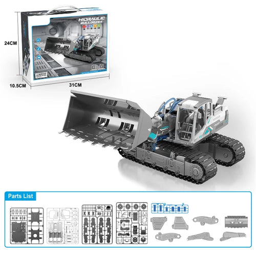 GC0106 127Pcs/Set DIY Construction Vehicle Toys Assembly Hydraulic Power Puzzle Vehicle Bulldozer STEM Model Kit for Children - 1