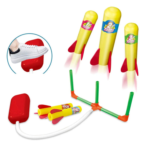 2150 Children Pedal Aerodynamic Rocket Launcher Toy Outdoor Sports EVA Foam Soft Darts Competitive Toy - 1