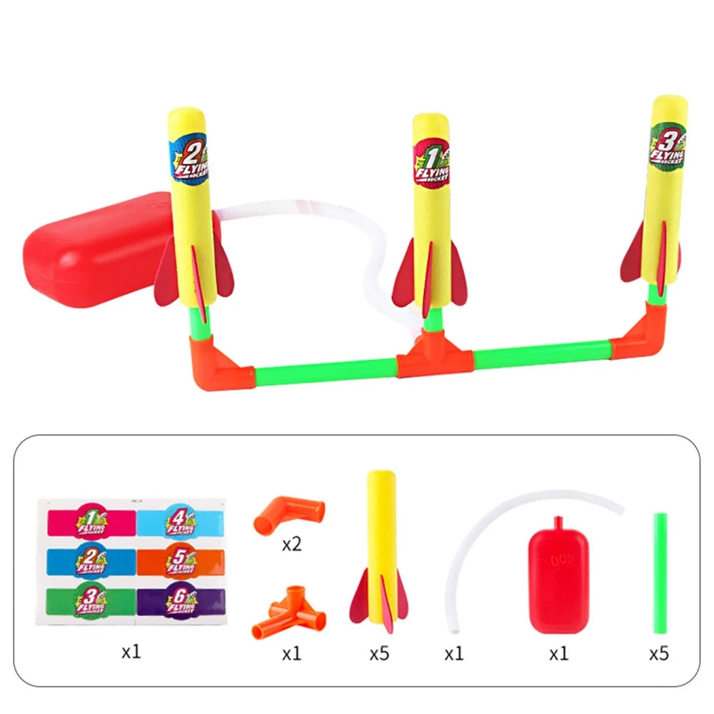 2150 Children Pedal Aerodynamic Rocket Launcher Toy Outdoor Sports EVA Foam Soft Darts Competitive Toy - 2