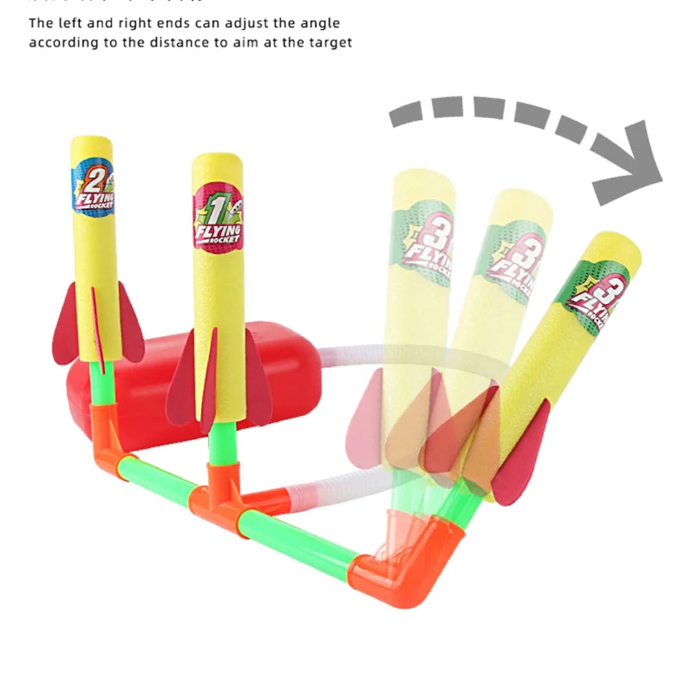 2150 Children Pedal Aerodynamic Rocket Launcher Toy Outdoor Sports EVA Foam Soft Darts Competitive Toy - 3