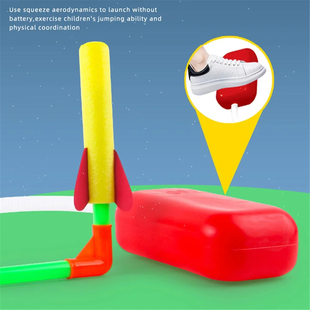 2150 Children Pedal Aerodynamic Rocket Launcher Toy Outdoor Sports EVA Foam Soft Darts Competitive Toy - 4