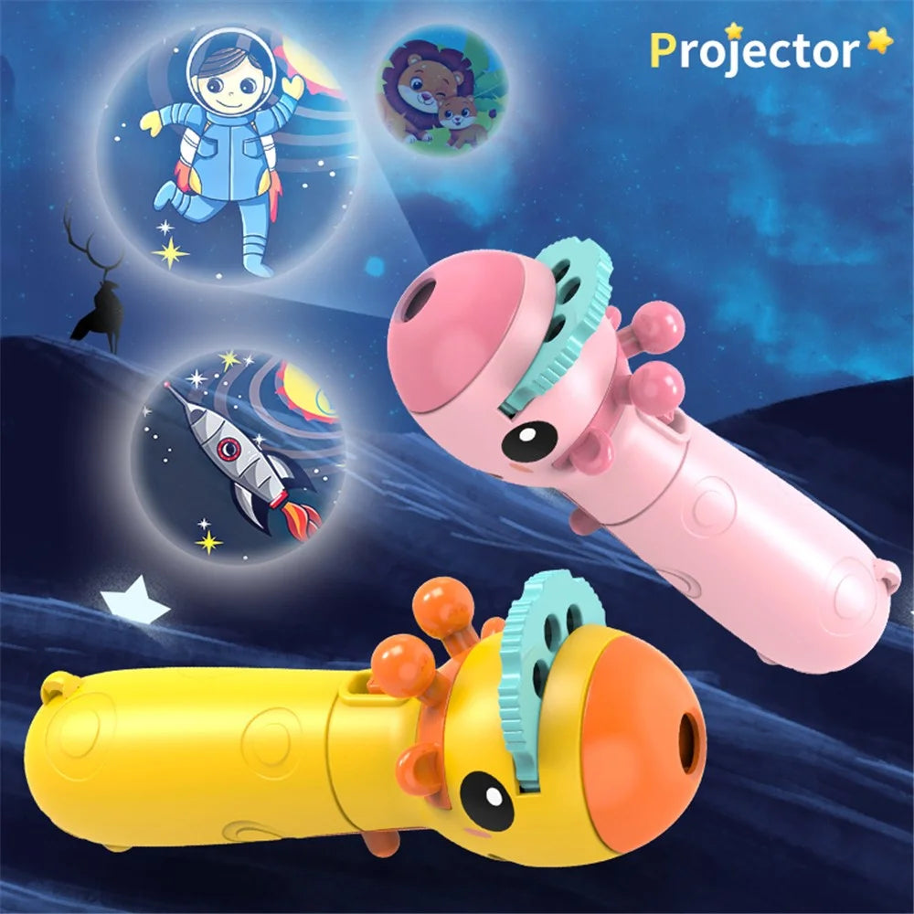6690-1 Children Cartoon Lighting Electric Projector Educational Toys Portable Flashlight Projector Toy - Yellow - 2