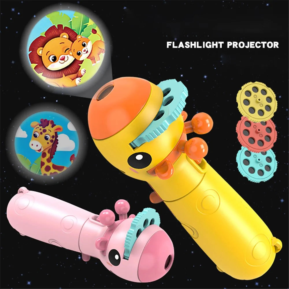 6690-1 Children Cartoon Lighting Electric Projector Educational Toys Portable Flashlight Projector Toy - Yellow - 3