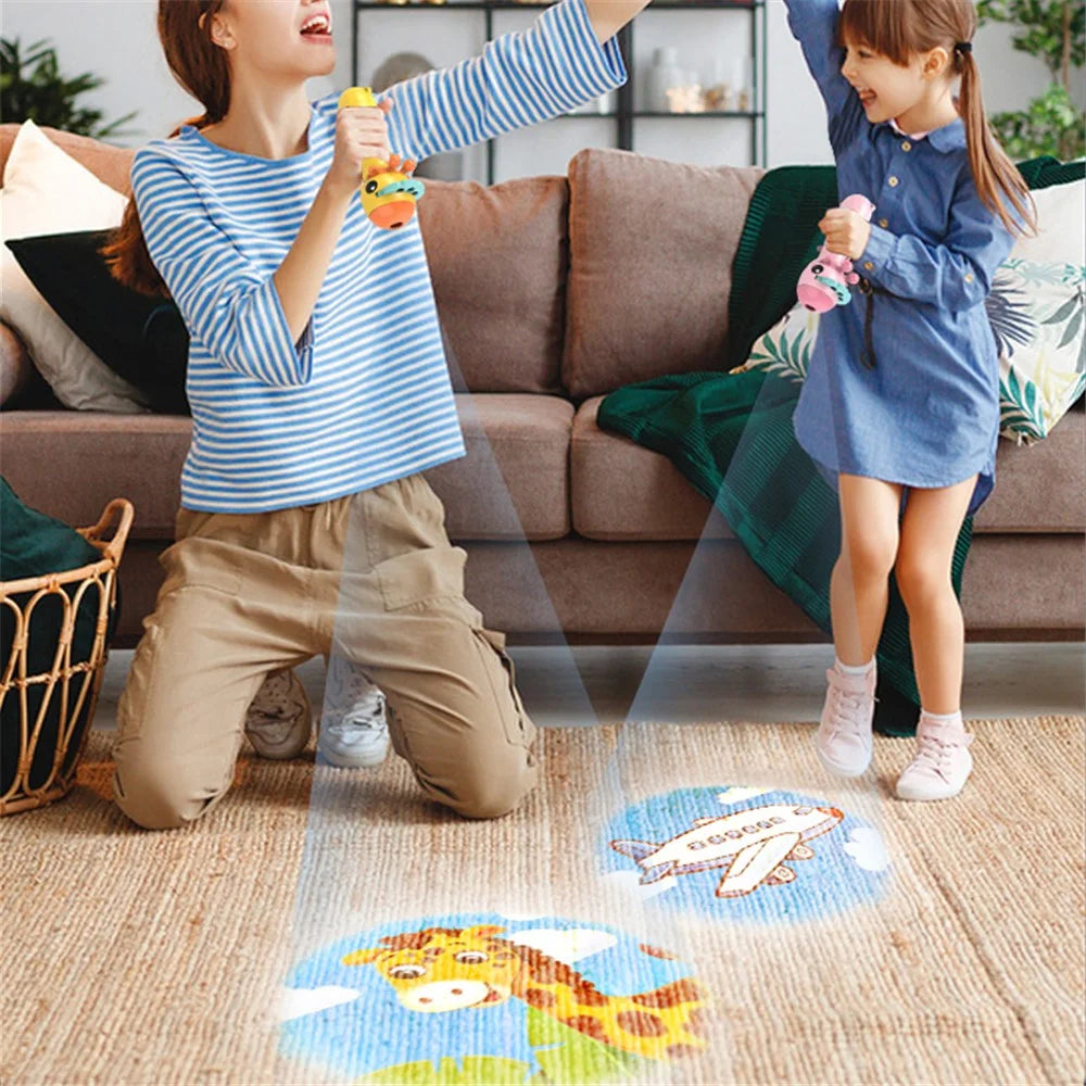 6690-1 Children Cartoon Lighting Electric Projector Educational Toys Portable Flashlight Projector Toy - Yellow - 4