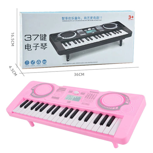 0815 37 Keys Electronic Piano Keyboard Battery Powered Musical Instrument Kids Gift - Pink - 1