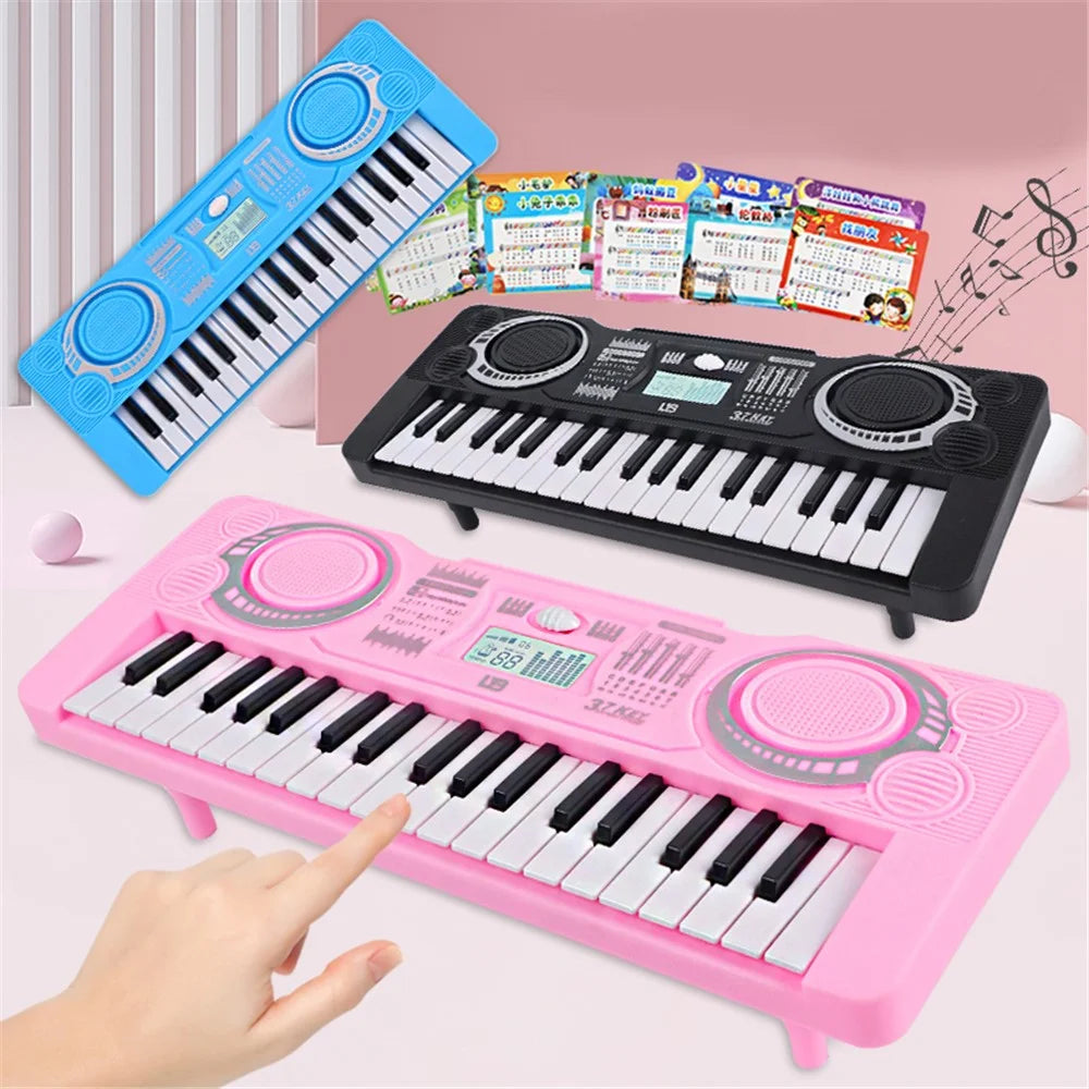 0815 37 Keys Electronic Piano Keyboard Battery Powered Musical Instrument Kids Gift - Pink - 3