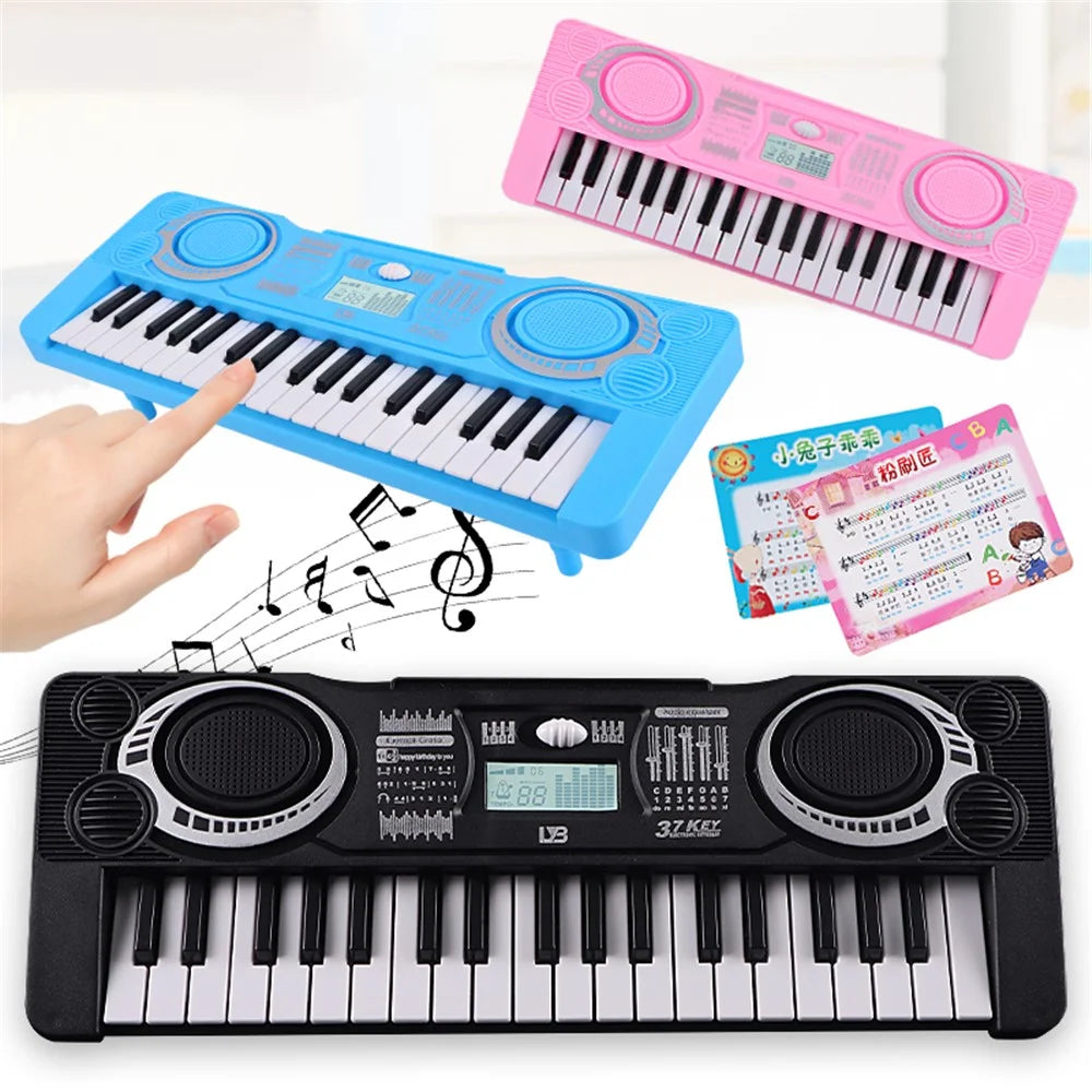 0815 37 Keys Electronic Piano Keyboard Battery Powered Musical Instrument Kids Gift - Pink - 5