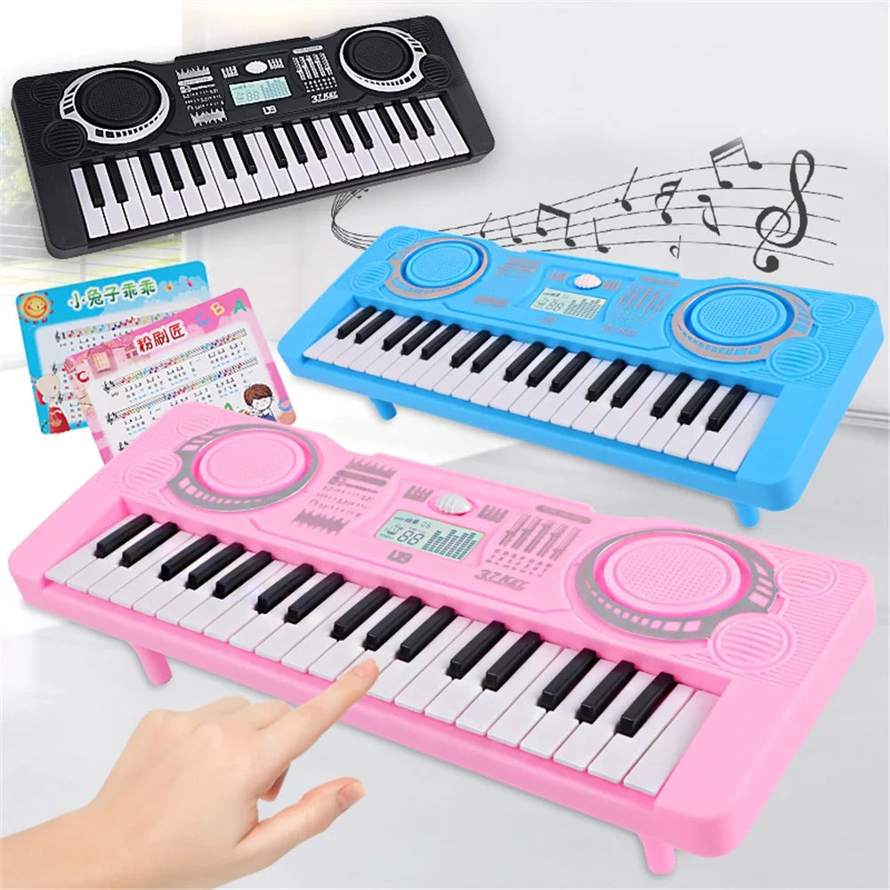0815 37 Keys Electronic Piano Keyboard Battery Powered Musical Instrument Kids Gift - Pink - 6