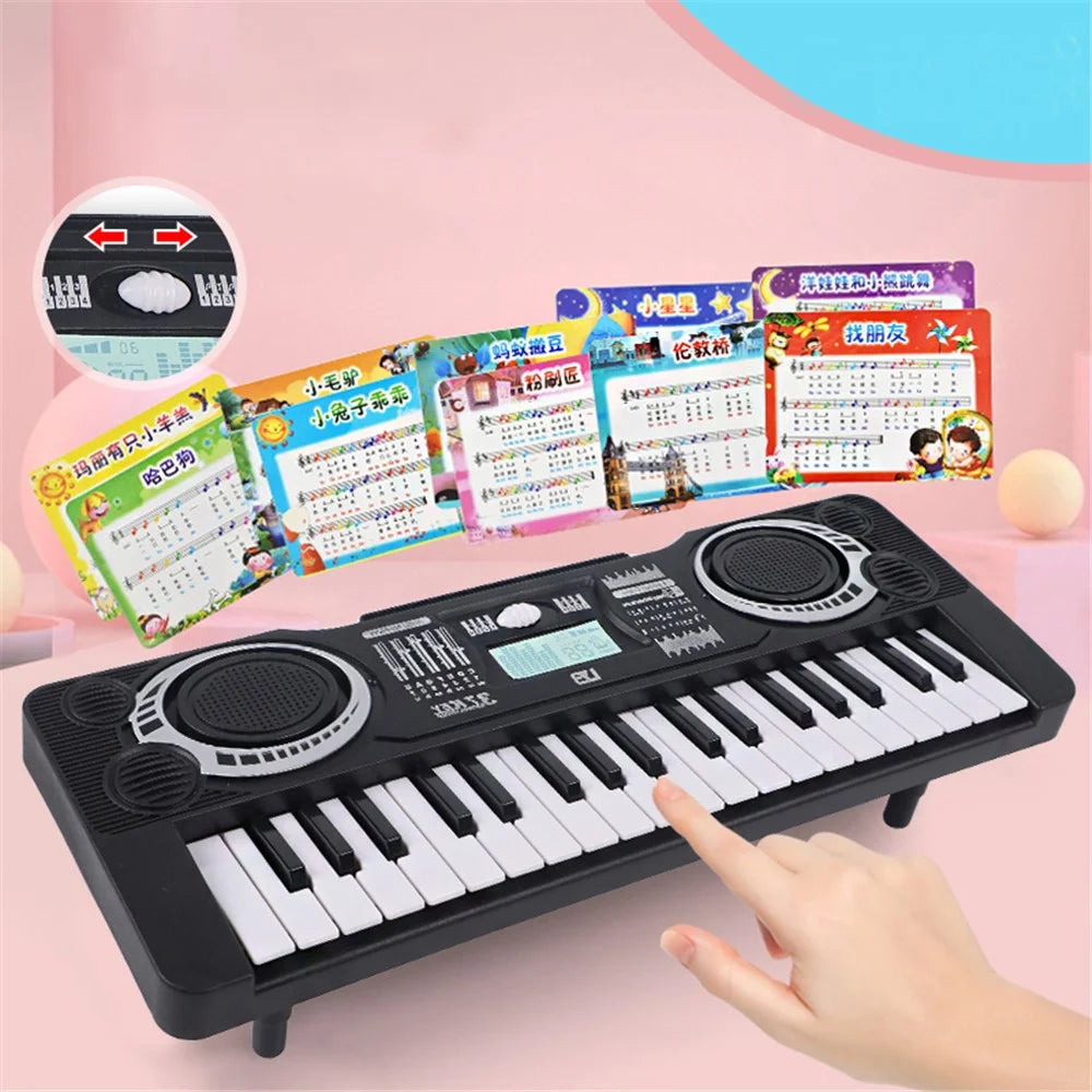 0815 37 Keys Electronic Piano Keyboard Battery Powered Musical Instrument Kids Gift - Pink - 7