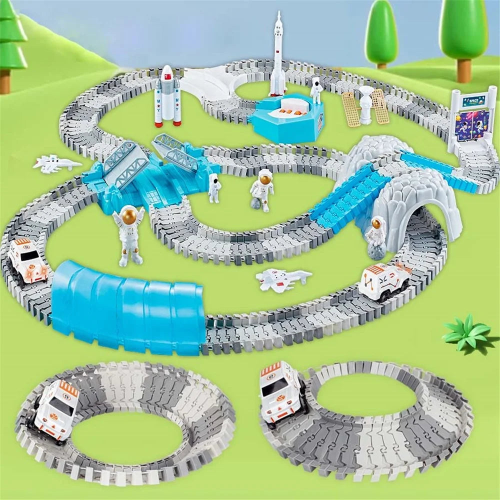 YLF778 240Pcs Construction Toys Space Toys Race Track Building Track Toys for Kids Ages 3 and Up - 2