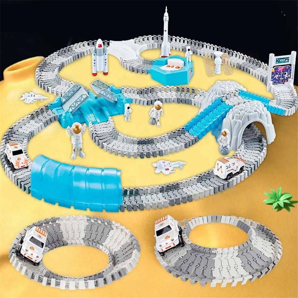 YLF778 240Pcs Construction Toys Space Toys Race Track Building Track Toys for Kids Ages 3 and Up - 3