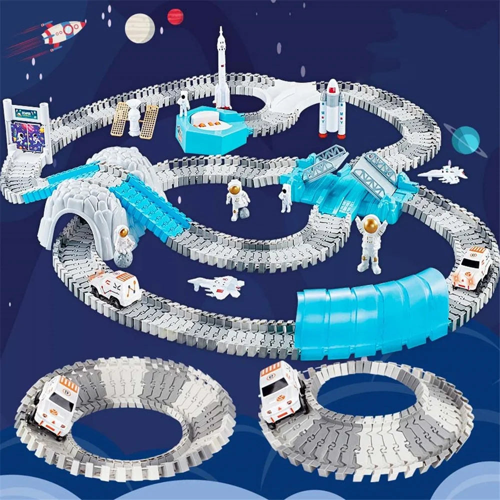 YLF778 240Pcs Construction Toys Space Toys Race Track Building Track Toys for Kids Ages 3 and Up - 4