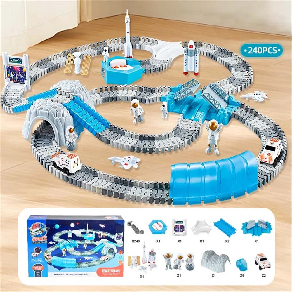 YLF778 240Pcs Construction Toys Space Toys Race Track Building Track Toys for Kids Ages 3 and Up - 5